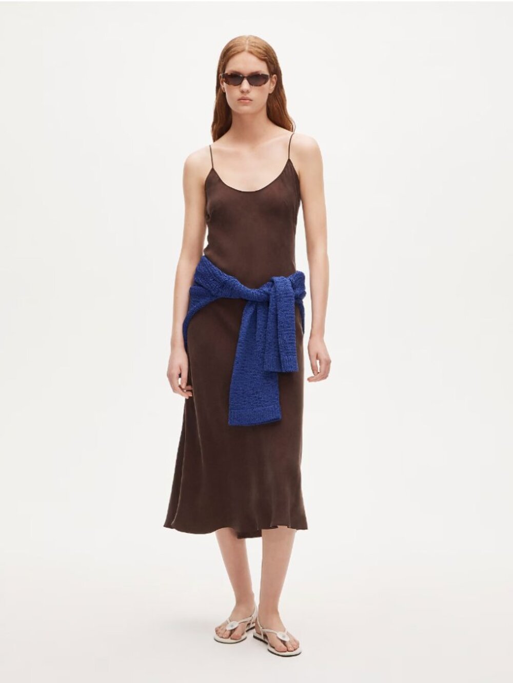 J. Crew Gwyneth Slip Dress, size 00P, color smoked walnut